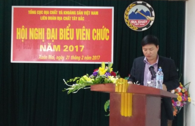 Phó Liên đoàn trưởng Nguyễn Trung Kiên trình bày Báo cáo tại Hội nghị